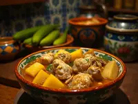 Sancocho-Style Chicken Soup with Yuca, Plantain, and Corn