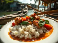 Gabonese-Style Chicken and Peanut-Spinach Tomato Stew with Rice
