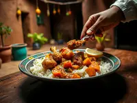 Niger-Style Chicken Peanut and Sweet Potato Stew with Rice