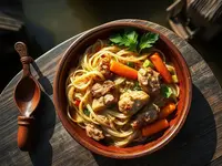 Surinamese Chicken Bami (Egg Noodles with Vegetables)