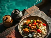 South Sudan-Style Okra and Peanut Chicken Stew with Rice