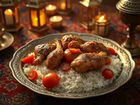 Turkish-Style Chicken with Peppers and Tomato over Rice